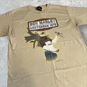 BOB MARLEY Amsterdam 1978 Beige TShirt‎ Size M